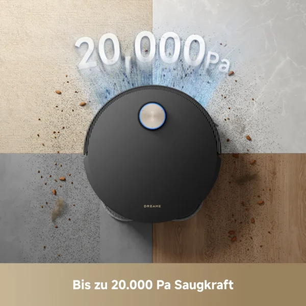 DREAME X50 Master Staubsaugerroboter mit 24,9cm Basisstation,Automatisches Nachfüllen&Entleeren,Nachlaufsystem,AI Hindernisvermeidung,20000Pa, Schwarz – Bild 4