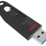 SANDISK Ultra® USB 3.0 Flash-Laufwerk USB-Stick, 64 GB, 130 Mbit/s, Schwarz
