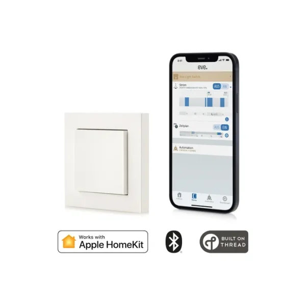 Eve Light Switch - Smarter Lichtschalter Apple HomeKit-Technologie & Thread, 4er – Bild 3