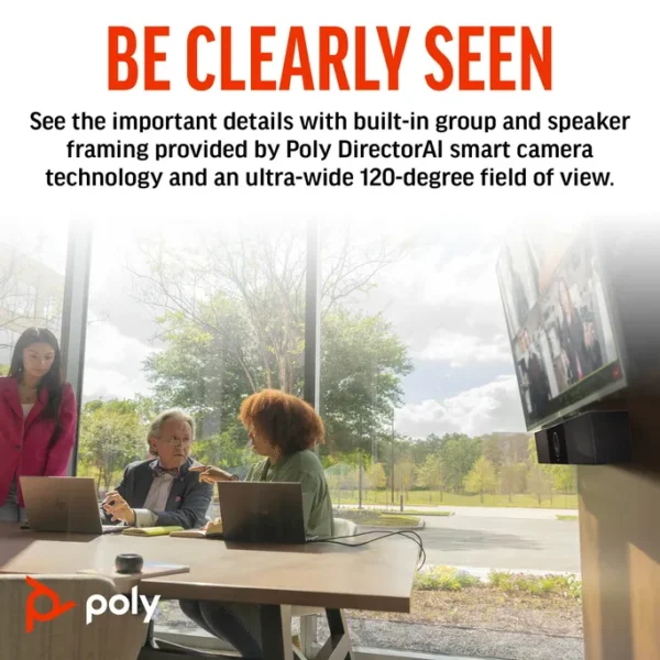 Poly Studio USB-Video-Bar - Passend für Huddle- und mittelgroße Meetingräume – Bild 5