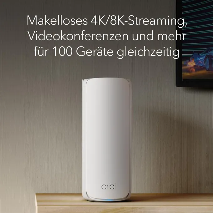 NETGEAR Orbi 770 Serie Tri-Band WiFi 7 Mesh-Netzwerksystem (RBE772) – Router + 1 Satellit-Repeater, Sicherheitsfunktionen, bis zu 11 Gbit/s, Abdeckung bis 360 m2, 100 Geräte, 2,5 GB Internetanschluss – Bild 4