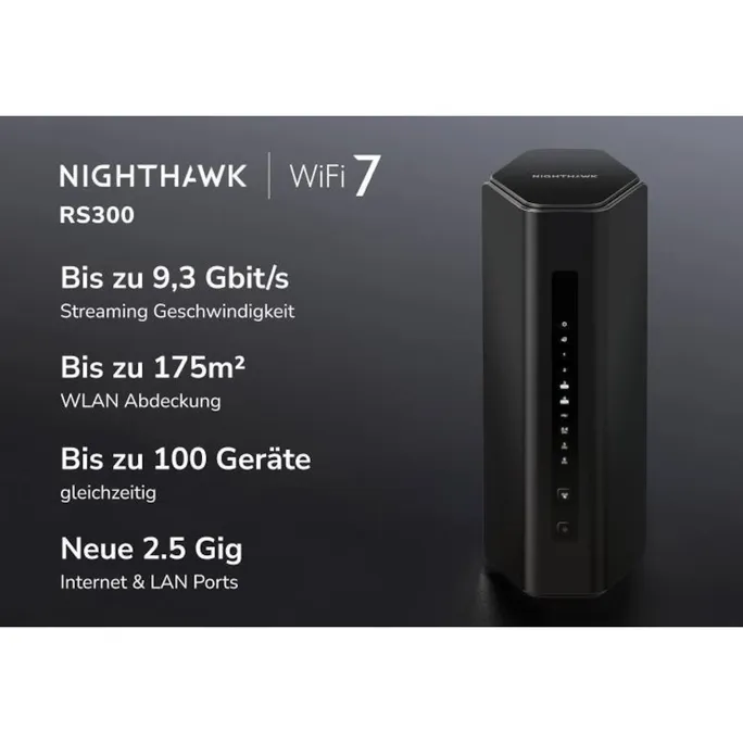 NETGEAR Nighthawk Tri-Band WiFi 7 Router (RS300) – Sicherheitsfunktionen, BE9300 WLAN-Geschwindigkeit (bis zu 9,3 Gbit/s) – deckt bis zu 185 m2, 100 Geräte ab – 2,5 GB Internetanschluss – Bild 4