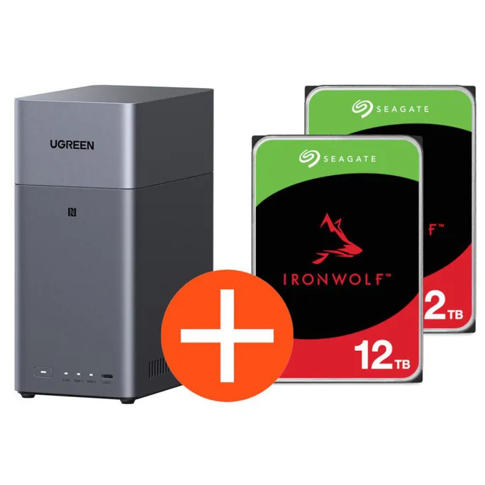 image-19224.webp UGREEN NASync DH2300 NAS System 2-Bay 24TB inkl. 2x Seagate IronWolf ST12000VN0008 12TB – Bild 1