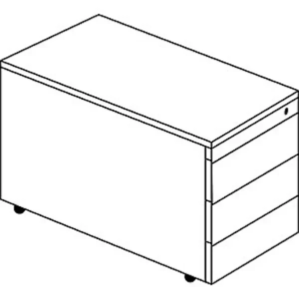 Schüberollcontainer, 529x800mm, Kunststoffpl., 3 Schübe, anthr./lichtgrau – Bild 2