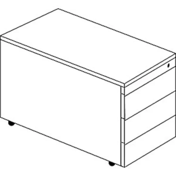 Schüberollcontainer, 579x800mm, Kunststoffpl., 3 Schübe, lichtgrau – Bild 2