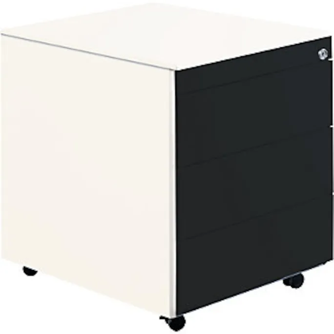 image-22653.webp Schubladencontainer mit Rollen, 570x600, Stahlpl., 3 Schubl. weiß/anthr. – Bild 1