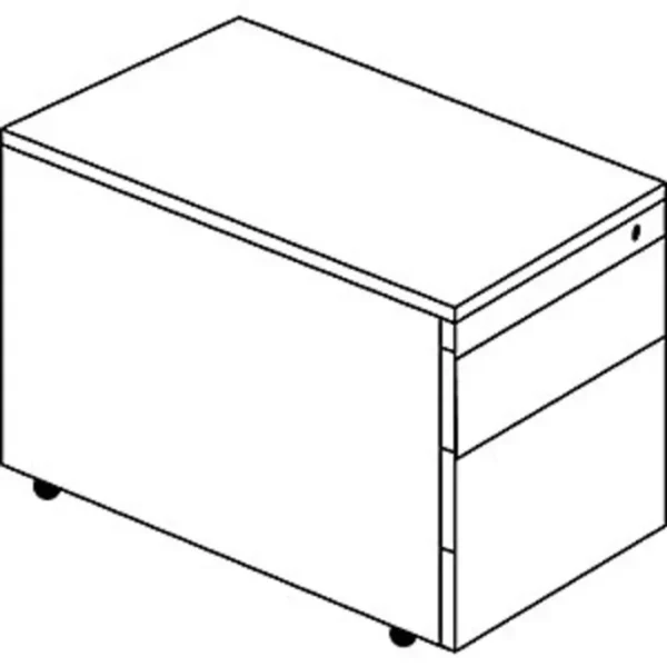 Schubladencontainer m.Rollen, 570x600, 1 Schub, 1 Hängereg., anthrazit/lichtgrau – Bild 2