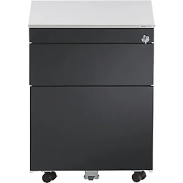 Schubladencontainer m.Rollen, 570x600, 1 Materials., 1 Hängereg., weiß/anthrazit – Bild 2