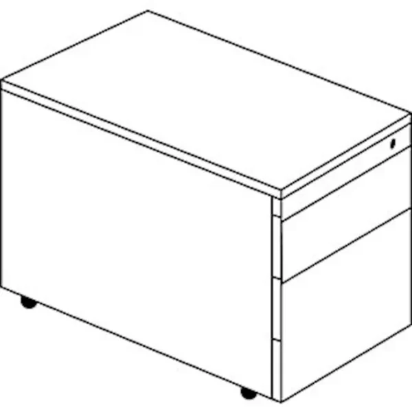 Schubladencontainer m.Rollen, 570x600, 1 Materials., 1 Hängereg., weiß/anthrazit – Bild 3