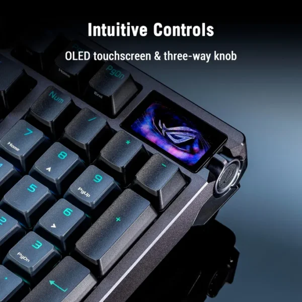 ASUS ROG Azoth 96 HE Kabellose Analoge Gaming Tastatur - Hot-Swap ROG HFX V2 Magnetic Switches, USB-C, 2.4Ghz, Bluetooth, 8000 Hz Abtastrate, OLED Touchscreen – Bild 4