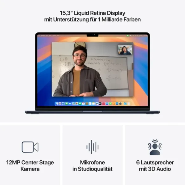 Apple MacBook Air 15,3" 2025 M4/16/256GB SSD 10C GPU Mitternacht US BTO – Bild 5
