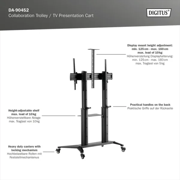 DIGITUS Collaboration Trolley / TV Präsentationswagen – Bild 5