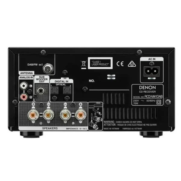 Denon D-M41DAB FM/DAB/CD Receiver, Bluetooth, inkl. Lautsprecher, Silber/Kirsch – Bild 2