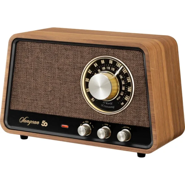 Sangean WR-101 Retro-Radio Echtholz-Gehäuse Nussbaum Vintage – Bild 3